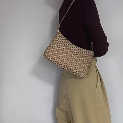 Christian Dior Bolso de Mano Trotter Accesorio Bolsa Hombro Cartera Lona Beige Auténtico Foto 1 de 4