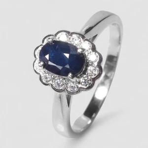 Gorgeous Blue Sapphire 0.65Ct 925 Sterling Silver Handmade Fine Gemstone Rings - Picture 1 of 10