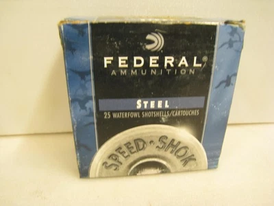 FEDERAL speed shok SHOTGUN SHELL BOX steel EMPTY PAPER shot 12 gauge CARTRIDGE - Image 1 of 4