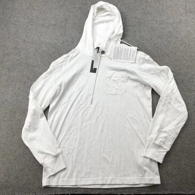 Diesel Sudadera con Capucha Para Hombre Mediana Blanca Algodón Supima Manga Larga Pullover Bolsillo en el Pecho Foto 1 de 4