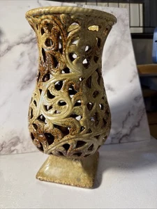 Handgefertigte Keramik Vase Lacey Stil 10 cm hoch - Bild 1 von 4