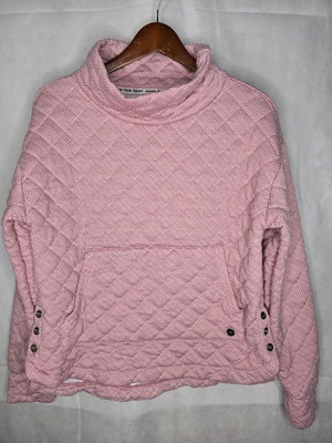 Jones New York Sport Sudadera Acolchada Rosa Blanco Chevron Embudo Cuello Lado a Presión Foto 1 de 4