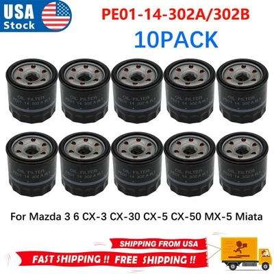 10PACK For Mazda Engine Oil Filter Cartridge OE# PE01-14-302B PE0114302A - Image 1 of 4