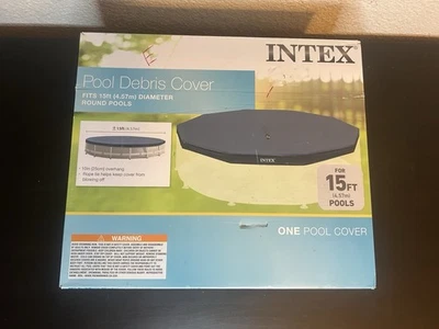 NEW Intex 15 Ft Round Pool Cover for Metal Frame Pools (28032E) - Image 1 of 2