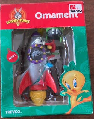 ORIGINAL~ORNAMENTO DE NAVIDAD~MARVIN EL MARCIANO~BARCO COHETE~LOONEY TUNES~WB~1999 Foto 1 de 4