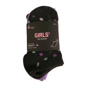 Collective Soles Girls Socks Multicolor 4 Pack Small 7-10 No Show Ankle - Picture 1 of 12