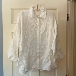 Madewell Cotton Double-Gauze Oversized Shirt White Size XL NWT Capsule Wardrobe - Picture 1 of 11