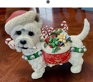 Estatuilla Danbury Mint “Christmas Westie” WEST HIGHLAND TERRIER Santa Dog RARA - Imagen 1 de 5