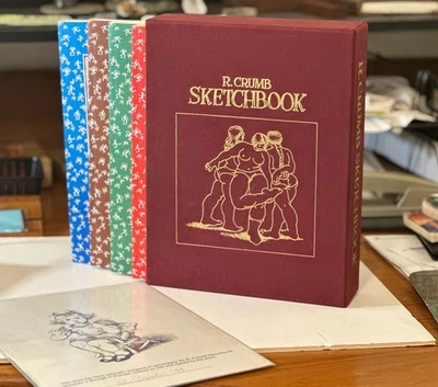 R. Crumb, SIGNED PLATE &  LIMITED EDITION SET: 4 Sketchbooks + Slipcase, 1/200 - Image 1 of 4