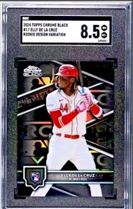 2024 Topps Chrome Black Rookie Variation Rifrattore #17 Elly De La Cruz RC SP SGC - Foto 1 di 22
