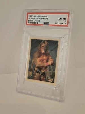 Ultimate Warrior Flip Card WWF Hasbro 1990 Recently Graded Titan Sports Rookie  - Image 1 of 4