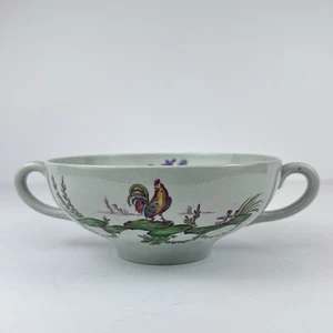 Wedgwood Mennecy Of Etruria Barlaston Double Handle Soup Bowl Rooster China - Picture 1 of 9