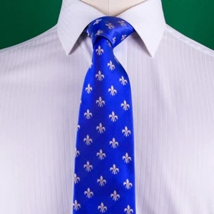 Hellblaue italienische Fleur-de-Lis Designer Krawatte 8 cm Krawatte Florentiner Accessoire - Bild 1 von 6