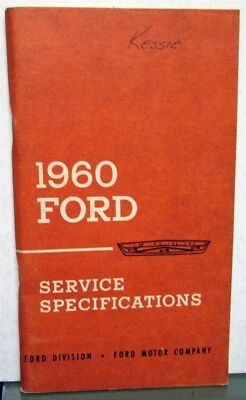 Ford 1960 especificaciones de servicio coche de pasajeros Thunderbird Falcon camiones serie F Foto 1 de 4