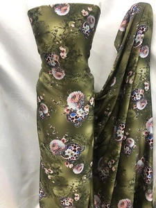 Tela artesanal de vestido multicolor satinado suave de diseñador - Imagen 1 de 8