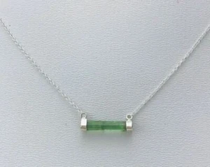 Green Tourmaline Natural Gemstone 925 Sterling Silver Cross Necklace 18", Gift  - Picture 1 of 6