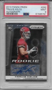 2013 Panini Prizm TRAVIS KELCE Auto RC PSA 9 MINT - Chiefs
