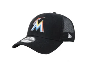 New Era 9Forty Men Women Cap Miami Marlins Mesh Black Adjustable Snapback Hat - Picture 1 of 5