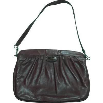 Vintage Etienne Aigner Shoulder Hobo Bag Womens Brown Leather Hinged Purse - Image 1 of 4