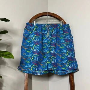 Peter Millar XXL Blue Shark Whale Printed Lined Swim Trunks - Picture 1 of 7