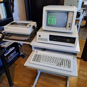 IBM 5150, 5151, 5152 and printer stand, Model F keyboard, XT-CF card, ... - Afbeelding 1 van 24
