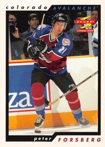 1996-97 Score Hockey Peter Forsberg #99 NM/MT COLORADO AVALANCHE