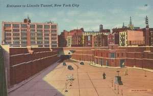 Entrance to the Lincoln Tunnel - New York, New York - unposted linen - Picture 1 of 3