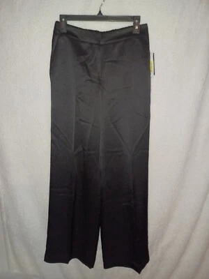 Calça social DKNY feminina pequena cintura alta perna larga elástica costas 6P preta (DT) - Imagem 1 de 4