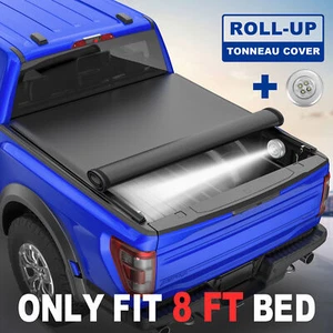 8FT Long Bed Truck Tonneau Cover For 2015-2025 Ford F150 F-150 Soft Roll Up - Picture 1 of 12
