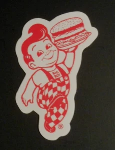 NEW BOB'S BIG BOY RESTAURANT STICKER 1 7/8 X 3" vintage look red & white unused - Picture 1 of 2