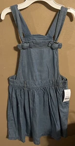 Carter's Kid Girl Blue Denim Overall Dress - Size 8 - NWT $34 - Picture 1 of 9