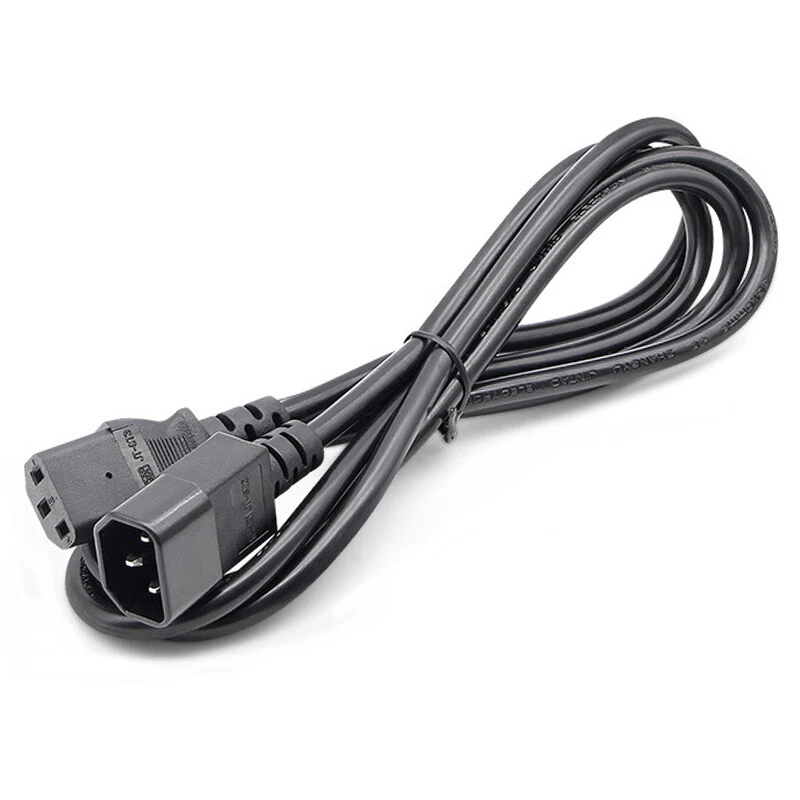 AC Power Cord Extension Cable 6ft 10A IEC Kettle C13 Female to C14 Male 3pin - Image 1 of 4