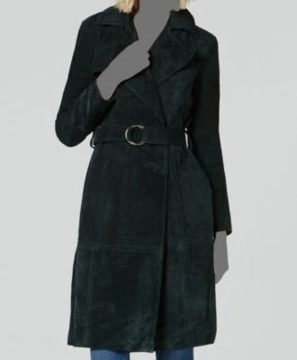 $399 INC Women's Green Suede O-Ring Trench Coat Jacket Size XXL - Image 1 of 2