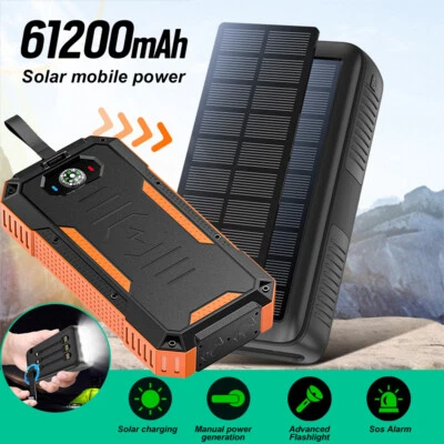 61200 мАч Portatil Solar Cargador De Bateria 4 кабеля USB Para Telefonos Celular - Изображение 1 из 4