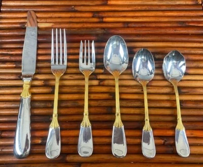 Retroneu * Cubiertos de acero inoxidable brillante PRINCE OF WALES GOLD ELIGE-ELIGE (212) Foto 1 de 3