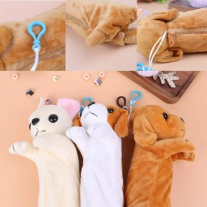Kawaii Plush Dog Pencil Bag Cartoon Puppy Kids Stationery School Office Supplies - Picture 1 of 15