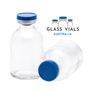 10 x 30ML GLASS VIALS UNSTERILE AND UNSEALED FLIP TOP LID | MOULDED - Picture 1 of 5