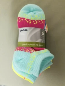 New Asics Youth Splatter No Show Socks. - Picture 1 of 5