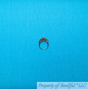 BonEful Fabric FQ Cotton Quilt Teal BLUE Aqua Tone Tonal Stripe Blender Kid SALE - Picture 1 of 13