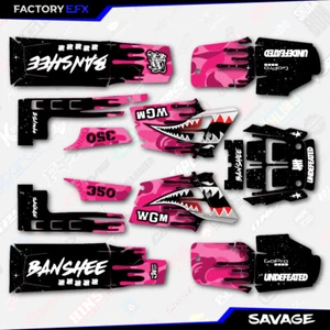 Kit de gráficos de guardabarros de carreras camuflaje rosa se adapta a Yamaha Banshee 350 doble - Imagen 1 de 2
