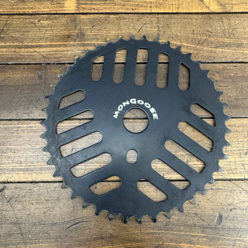 Mongoose BMX Cheese Grater Sprocket 44t Black Old School BMX  44 Tooth OG 90s - Image 1 of 4