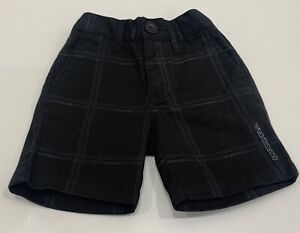 Boys Size 0 Black Check QUIKSILVER Cotton Walk Shorts *Great Con*