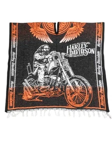 Authentic Harley Davidson Woven Poncho, Unisex One Size Poncho made in Mexico - Picture 1 of 4
