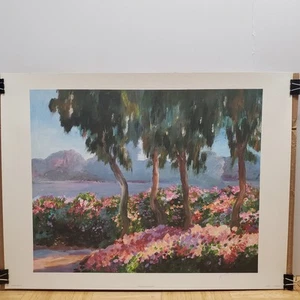 Art Image Print 25" x 19" 1990 Fantasy Lake II by Robert White No. 870 Litho USA - Picture 1 of 12