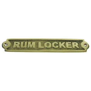 Solid Brass Ship Ship's boat plaque RUM LOCKER nautical beach bar decor pub sign - Picture 1 of 1