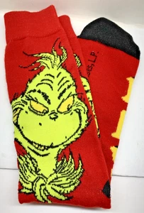2025 Bioworld neu ohne Etikett The GRINCH rote "GRINCH" lässige Crew-Socken - Bild 1 von 2