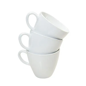 3pc Set of Centura by Corning Plain White Coupe VTG Tea Coffee Cups (No Saucers) - Picture 1 of 8