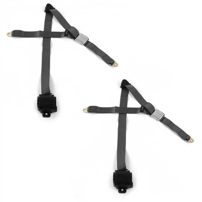 Ford Fairlane 1968-69 Airplane 3pt Charcoal Retract Bucket  Seat Belt Kit-2 Belt - Image 1 of 4