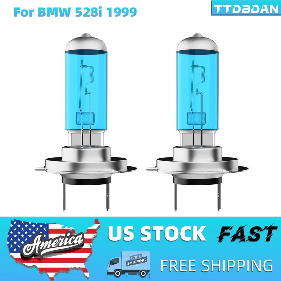 Kit de lâmpada de halogênio 2 peças para BMW 528i 1999 H7 feixe alto/baixo 6000K - Imagem 1 de 4