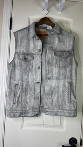 Levi's Jeans Trucker Weste Gr. L grau Acid Wash distressed Biker Grunge Western - Bild 1 von 17